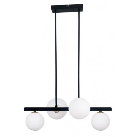 Lampy-sufitowe - czarna lampa sufitowa 4 okrągłe klosze loft 4xg9 kama 34-01214 candellux 