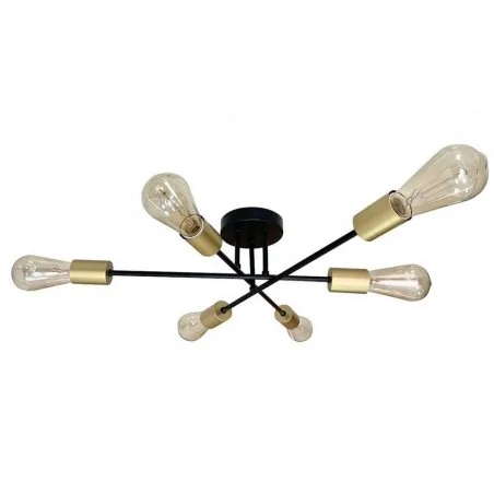 Lampy-sufitowe - lampa sufitowa czarno - złota 6xe27 crespilo 36-01245 candellux 