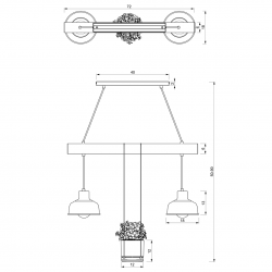 Lampy-sufitowe - loftowa lampa wisząca z doniczką 2xe27 flora mlp7985 eko-light 