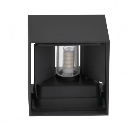 Kinkiety-ogrodowe - czarna lampa elewacyjna na żarówkę g9 ip44 kioto 318572 polux 