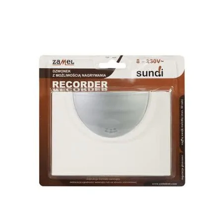 Dzwonki-do-drzwi-przewodowe - dzwonek przewodowy z funkcją nagrywania recorder 8-230v ecru dnu-210-ecr zamel 
