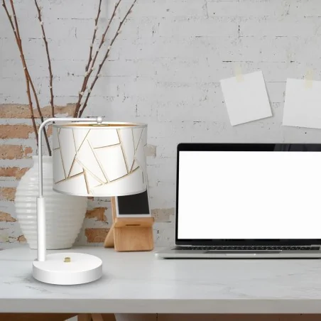 Lampki-nocne - lampka nocna biało - złota 1xe27 ziggy white mlp7570 eko-light 