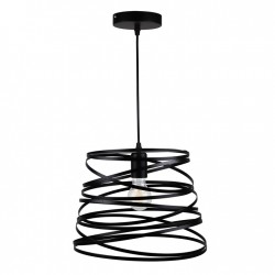 Lampy-sufitowe - nowoczesna lampa sufitowa wisząca spirala czarna lagoa 316325 polux