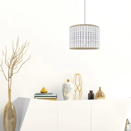 Lampy-sufitowe - lampa sufitowa wisząca biała 1xe27 ribe 315847 polux 