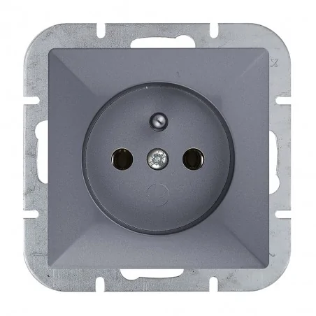 Gniazda-elektryczne - gniazdo pojedyncze z uziemieniem antracyt pt-16p perła abex 