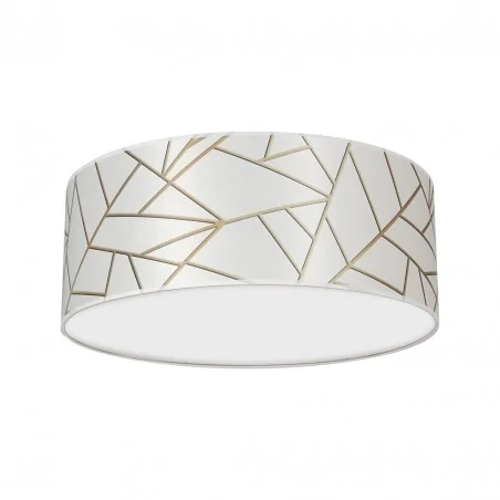 Lampy-sufitowe - okrągła lampa sufitowa biało-złota 2xe27 ziggy mlp7566 eko-light 