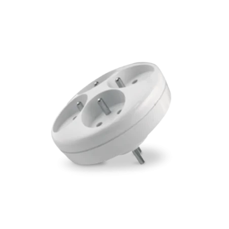 Rozgalezniki - rozgałęźnik poczwórny okrągły biały z uziemieniem 4x2p+z r-41  abex 