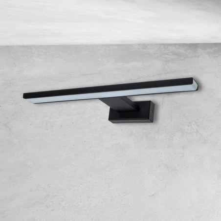 Kinkiety-lazienkowe - ml4377 kinkiet do łazienki podłużny czarny nad lustro ip44 shine black 7w led 