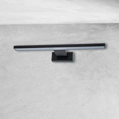 Kinkiety-lazienkowe - kinkiet długi nad lustro czarny led 7w 4000k ip44 shine black ml4378 eko-light 