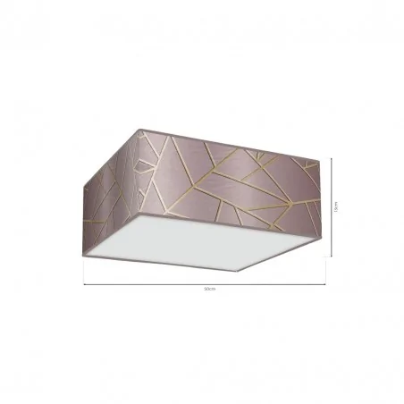 Lampy-sufitowe - kwadratowa lampa sufitowa różowo-złota 3xe27 ziggy mlp7589 eko-light 