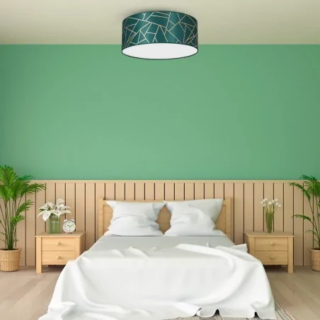 Plafony - plafon okrągły butelkowa zieleń 2xe27 ziggy mlp7577 eko-light 