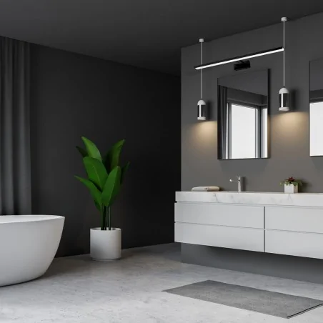 Kinkiety-lazienkowe - kinkiet led do łazienki 15w czarny ip44 neutralny 4000k shine ml6336 eko-light 