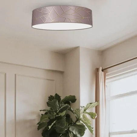 Lampy-sufitowe - lampa sufitowa 60cm różowo - złota 3xe27 ziggy mlp7587 eko-light 