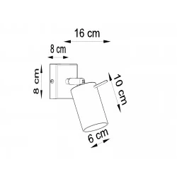 Kinkiety-do-salonu - kinkiet w kolorze białym ruchomy tuba na żarówkę gu10 ring sl.0087 sollux 
