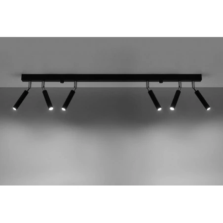 Lampy-sufitowe - lampa sufitowa czarna-listwa 100cm 6xg9 eyetech sl.0901 sollux 