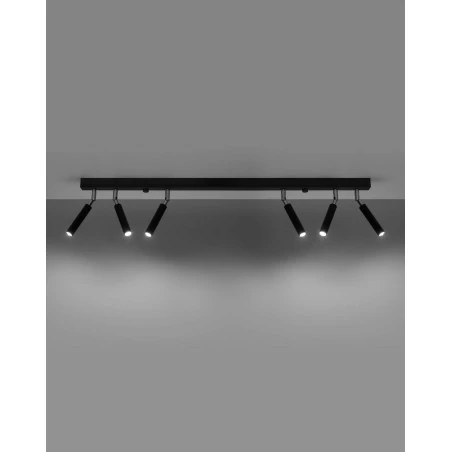 Lampy-sufitowe - lampa sufitowa czarna-listwa 100cm 6xg9 eyetech sl.0901 sollux 