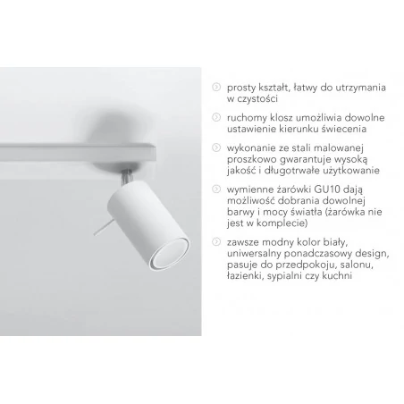 Oswietlenie-sufitowe - oprawa oświetleniowa podwójna 2xgu10 ring 2 biały sl.0088 sollux 