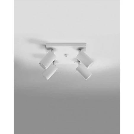 Oswietlenie-sufitowe - oprawa sufitowa na 4 punkty świetlne biała ring 4 sl.0090 sollux 