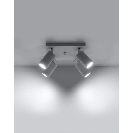 Oswietlenie-sufitowe - oprawa sufitowa na 4 punkty świetlne biała ring 4 sl.0090 sollux 