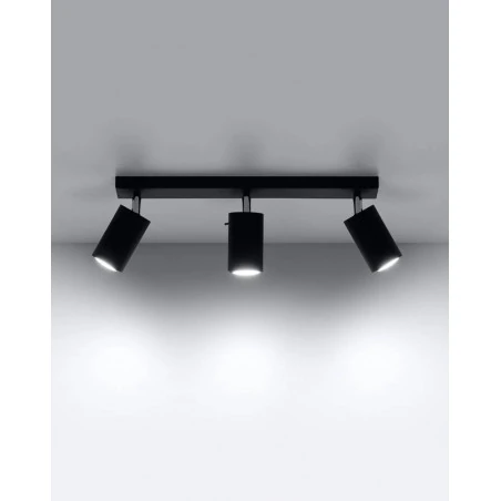 Oswietlenie-sufitowe - oprawa sufitowa potrójna czarna 3xgu10 ringl 3l sl.0093 sollux 