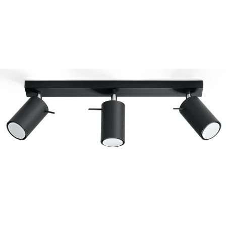 Oswietlenie-sufitowe - oprawa sufitowa potrójna czarna 3xgu10 ringl 3l sl.0093 sollux 