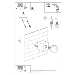 Kinkiety-do-salonu - kinkiet kostka betonowa e27 ariz sl.0682 ip20 sollux 