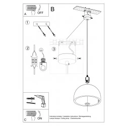 Oswietlenie-sufitowe - betonowa lampa wisząca pablito sl.0847 sollux lighting 