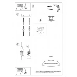 Oswietlenie-sufitowe - betonowa lampa wisząca afra sl.0282 sollux lighting 