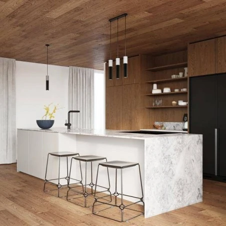 Lampy-sufitowe - lampa wisząca czarna tuba z betonową wstawką borgio 1 gu10 sl.0650 sollux 