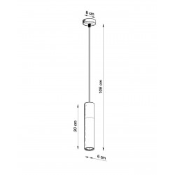 Lampy-sufitowe - lampa wisząca czarna tuba z betonową wstawką borgio 1 gu10 sl.0650 sollux 