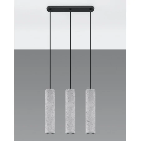 Oswietlenie-sufitowe - betonowa lampa wisząca 3xgu10 luvo sl.0655 sollux lighting 