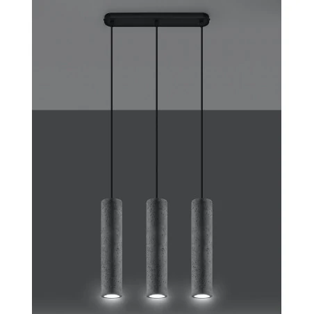 Oswietlenie-sufitowe - betonowa lampa wisząca 3xgu10 luvo sl.0655 sollux lighting 