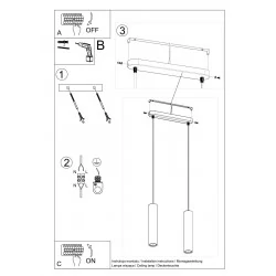 Oswietlenie-sufitowe - betonowa lampa wisząca 2xgu10 luvo sl.0654 sollux lighting 