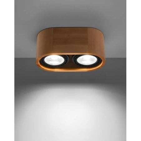 Oswietlenie-sufitowe - drewniany plafon 2xgu10 basic sl.0914 sollux lighting 