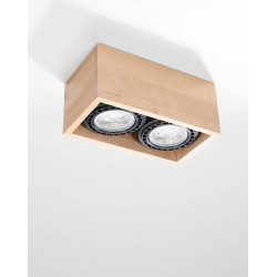 Oswietlenie-sufitowe - drewniany plafon 2xgu10 quatro sl.0916 sollux lighting 