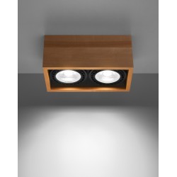 Oswietlenie-sufitowe - drewniany plafon 2xgu10 quatro sl.0916 sollux lighting 