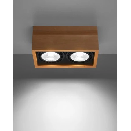 Oswietlenie-sufitowe - drewniany plafon 2xgu10 quatro sl.0916 sollux lighting 