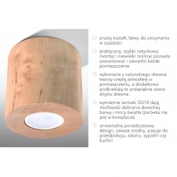 Lampy-sufitowe - plafon naturalne drewno gu10 orbis sl.0492 sollux lighting 