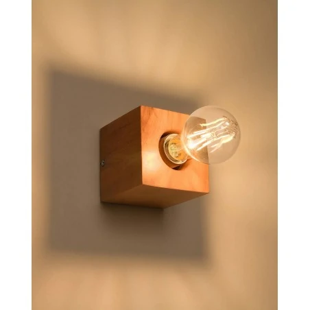 Kinkiety-do-salonu - kinkiet ścienny drewniany sześcian e27 ariz sl.0676 sollux 