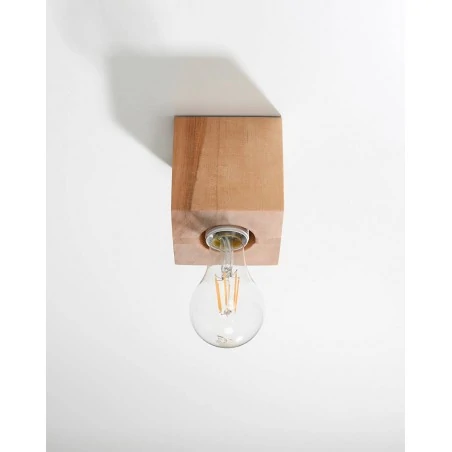 Oswietlenie-sufitowe - prosta oprawa sufitowa naturalne drewno ariz e27 sl.0675 sollux 