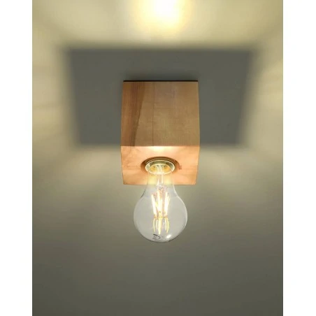Oswietlenie-sufitowe - prosta oprawa sufitowa naturalne drewno ariz e27 sl.0675 sollux 