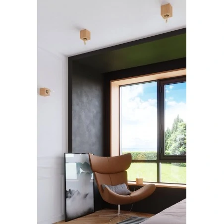 Oswietlenie-sufitowe - prosta oprawa sufitowa naturalne drewno ariz e27 sl.0675 sollux 