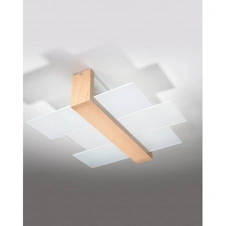 Oswietlenie-sufitowe - plafon 2xe27 naturalne drewno feniks sl.0076 sollux lighting 