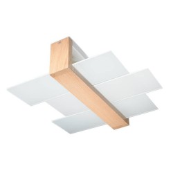 Oswietlenie-sufitowe - plafon 2xe27 naturalne drewno feniks sl.0076 sollux lighting