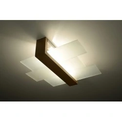 Oswietlenie-sufitowe - plafon 2xe27 naturalne drewno feniks sl.0076 sollux lighting 