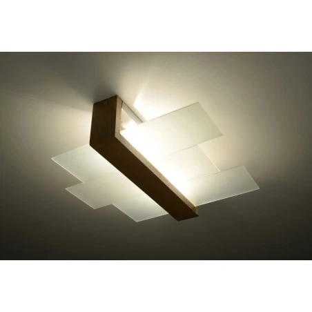 Oswietlenie-sufitowe - plafon 2xe27 naturalne drewno feniks sl.0076 sollux lighting 