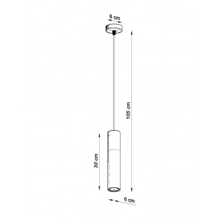 Lampy-sufitowe - lampa wisząca  tuba czarno-drewniana gu10 pablo sl.0632 sollux 
