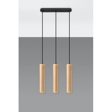 Oswietlenie-sufitowe - drewniana lampa wisząca 3xgu10 lino sl.0638 sollux lighting 