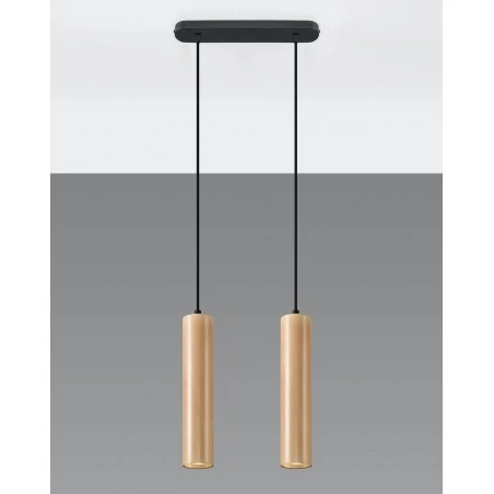 Oswietlenie-sufitowe - drewniana wisząca lampa 2xgu10 lino sl.0637 sollux lighting 