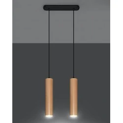 Oswietlenie-sufitowe - drewniana wisząca lampa 2xgu10 lino sl.0637 sollux lighting 